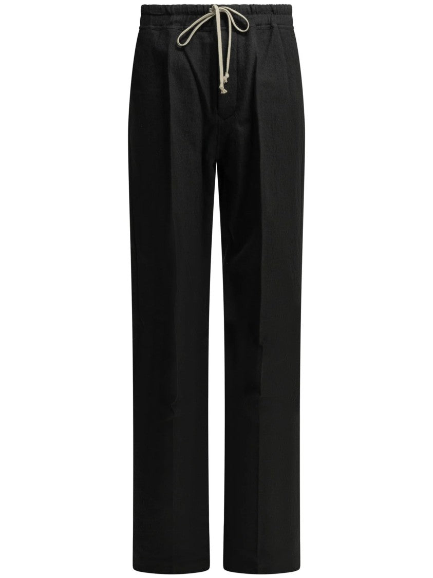 Rick Owens Relaxed Straight-Leg Pants With Drawstring And Flap Pockets