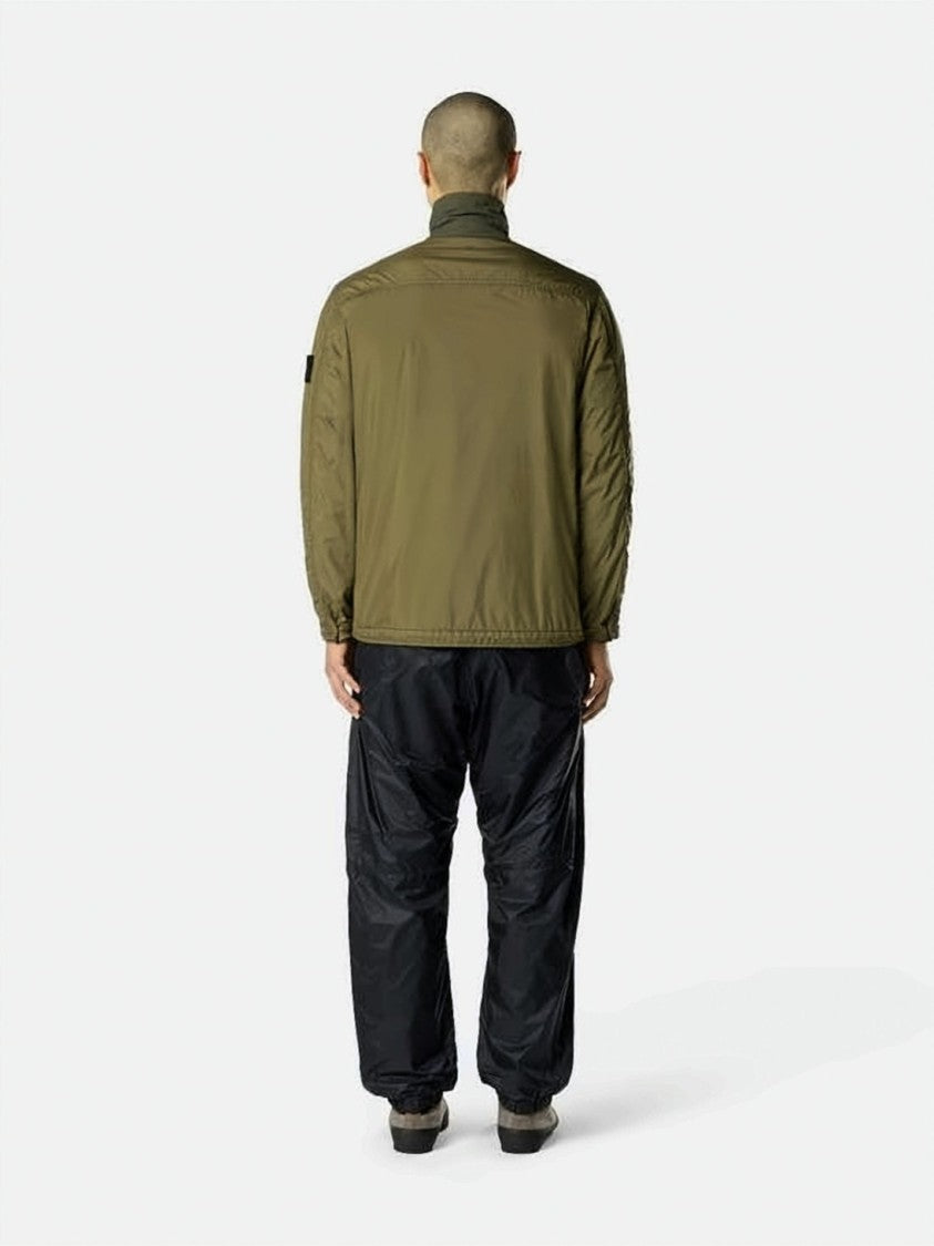 Stone Island Crinkled Texture Padded Overshirt With Signature Patch