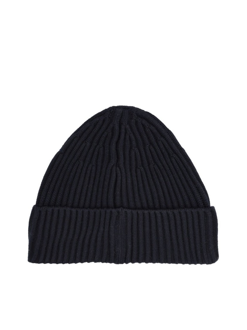 Stone Island Structured Blue Wool Hat