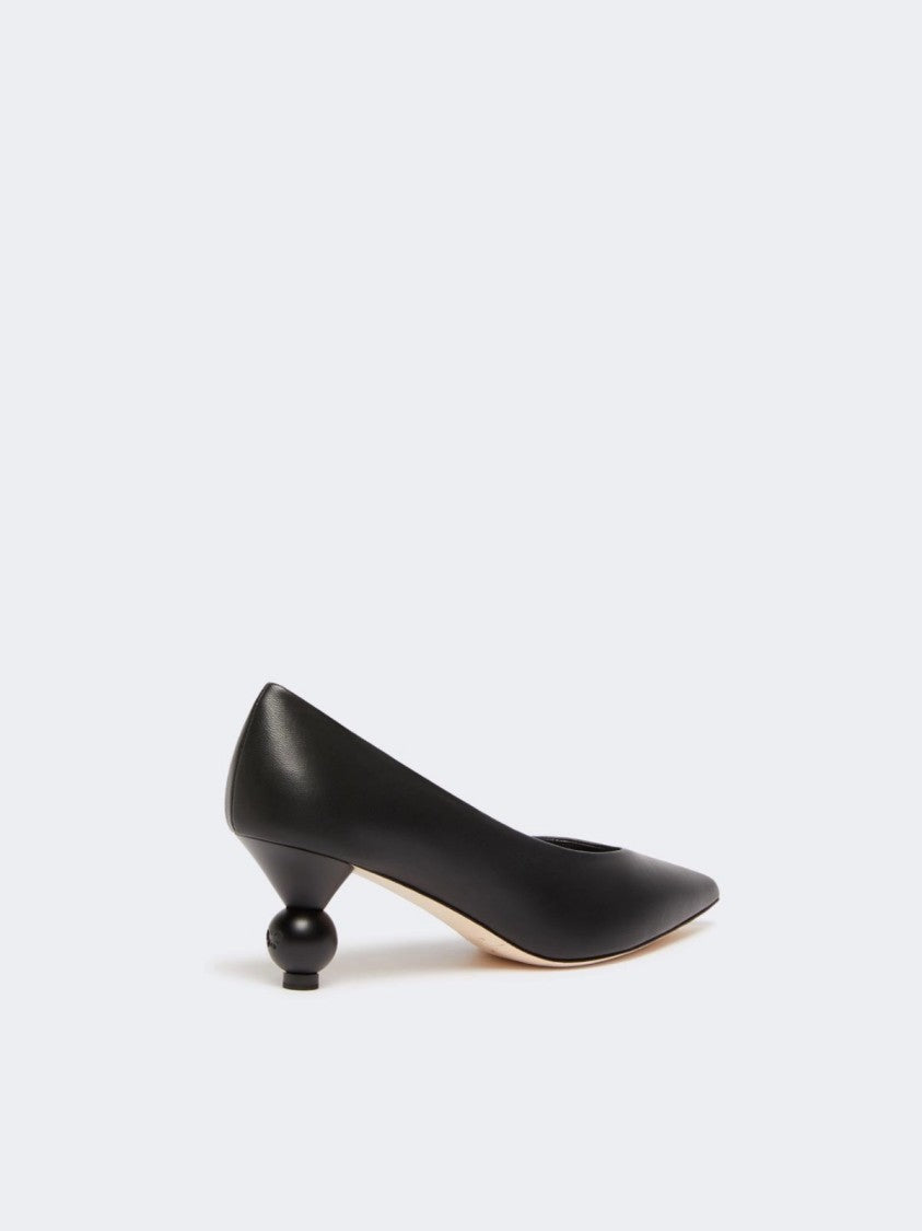 Max Mara Sculptural Low-Heel Black Pumps Crafted