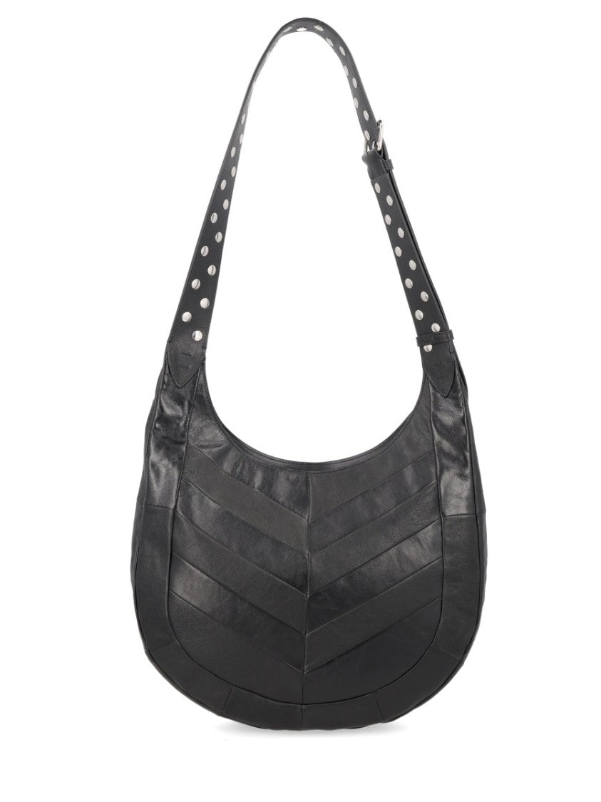 Valentino Garavani Crescent-Shaped Hobo Bag With Chevron Pattern And Metallic Accents