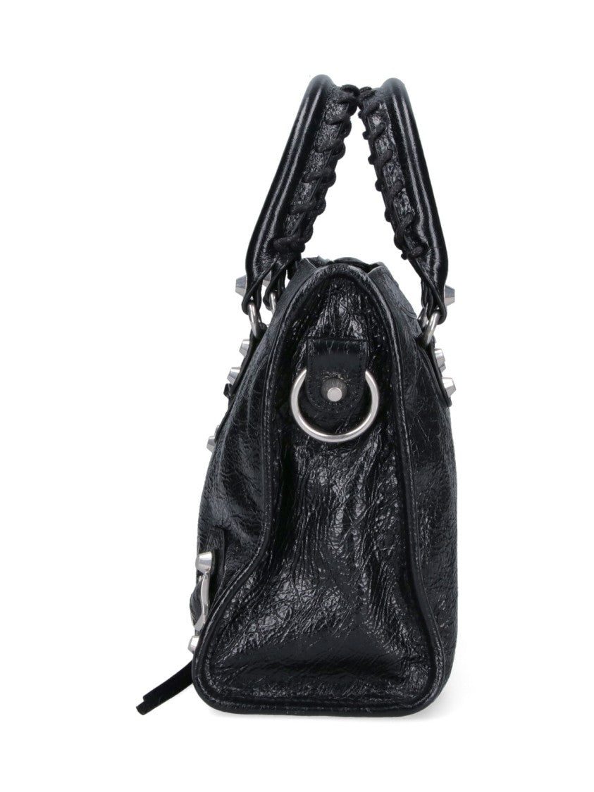 Balenciaga Black Le City Arena Lambskin Leather Small Handbag