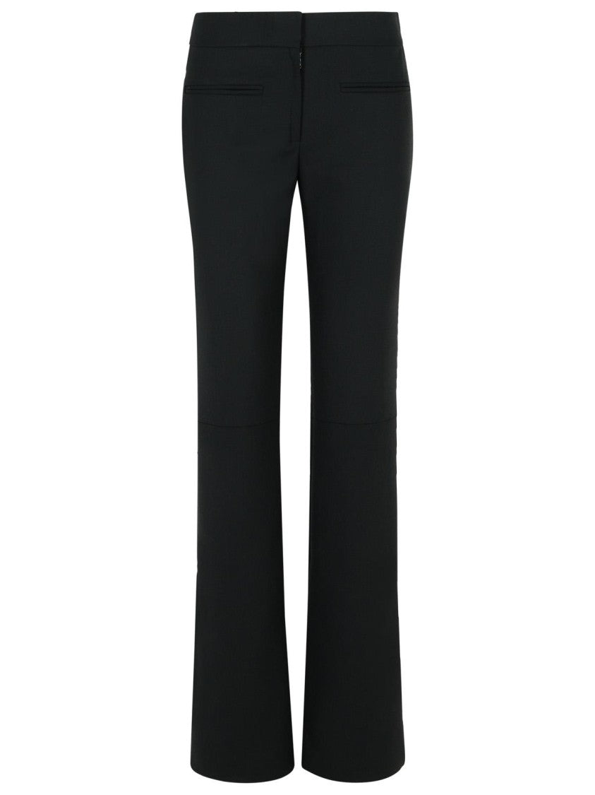 Courrèges Tailored Black Wool Blend Pants With Adjustable Hem