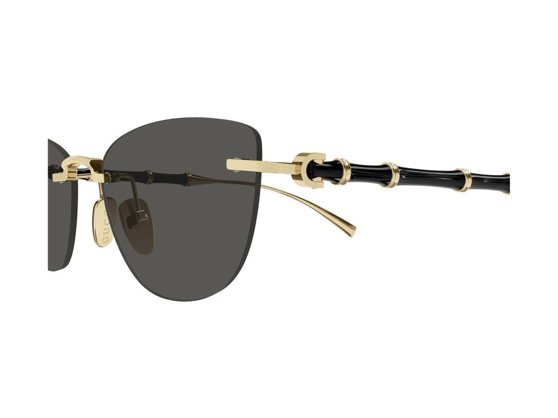 Gucci Gold Gg2063s Bamboo Rimless Sunglasses