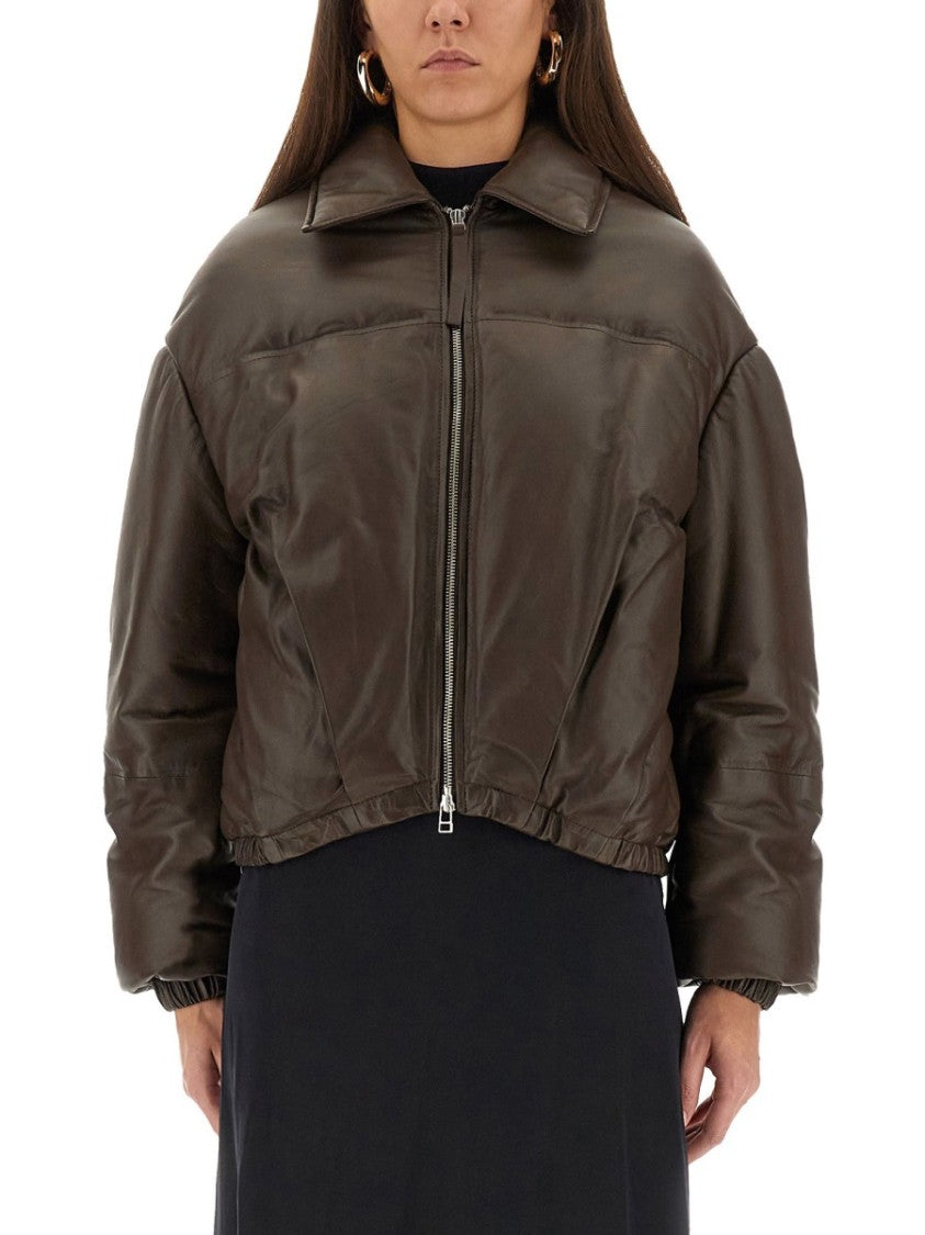 Alysi Leather "Puffer" Down Jacket