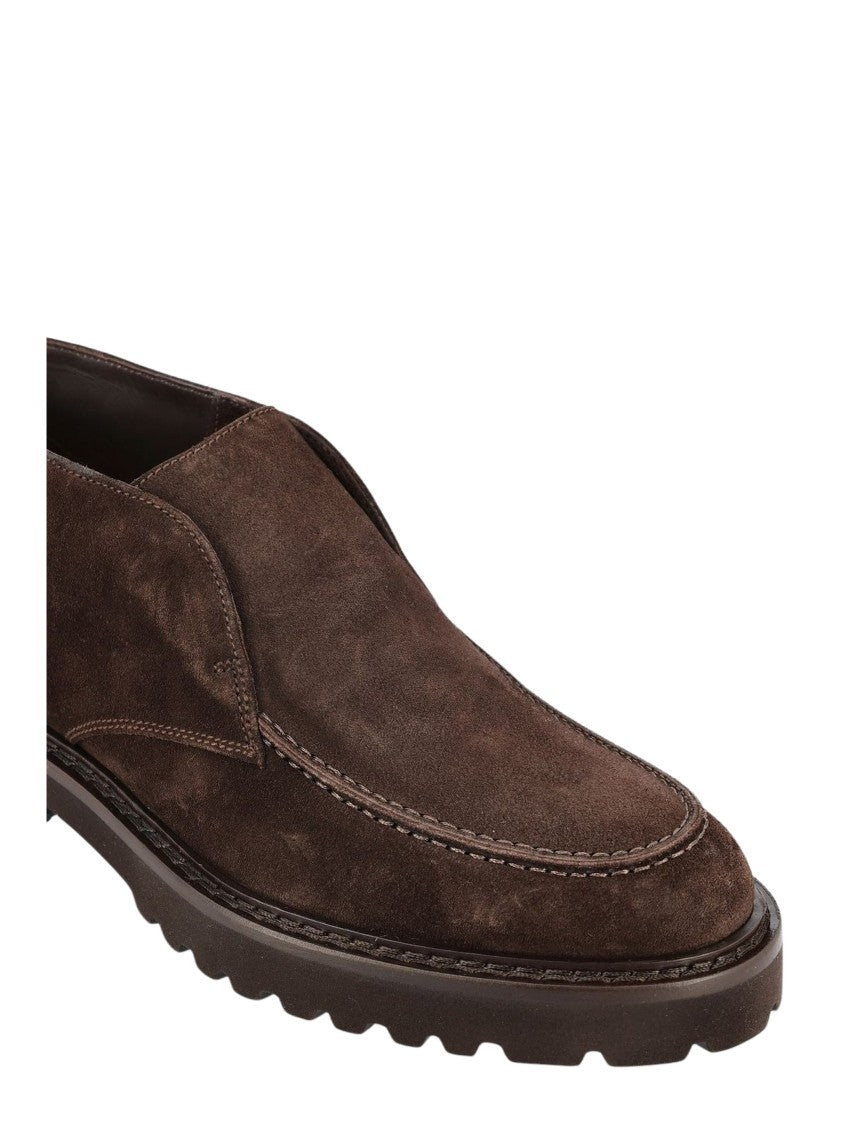Doucal's Chukka Adler Elastico Dark Brown Calf Suede Chukka Boots