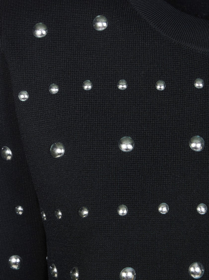 Liu Jo Black Studded Round Neck Cardigan