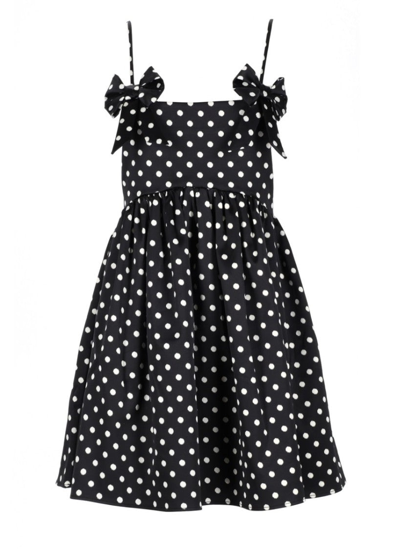 Ganni Polka Dot Smocked Mini Dress