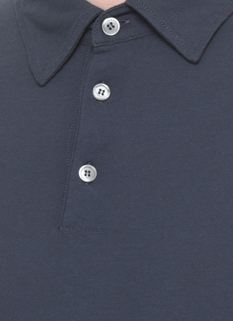 Zanone Blue Cotton Polo Shirt
