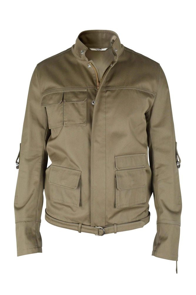Valentino Garavani Beige Zip-Up Jacket With Adjustable Sleeves