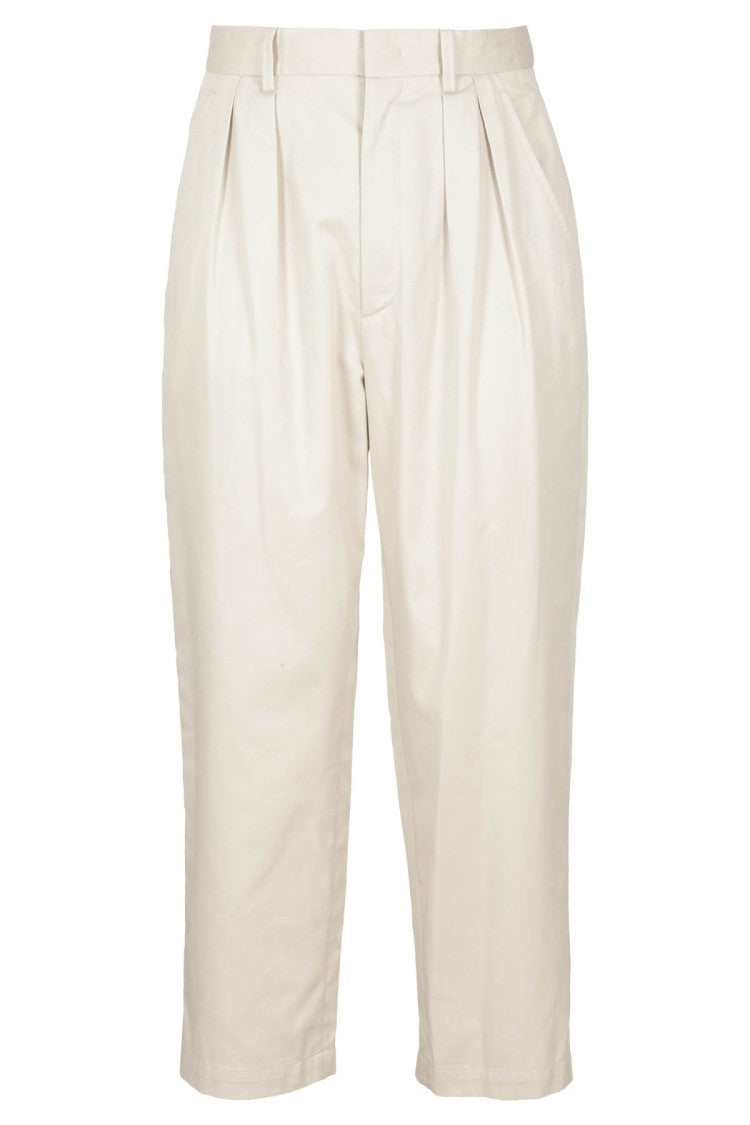 Isabel Marant Niouflow Mom-Fit Ecru Cotton Trousers