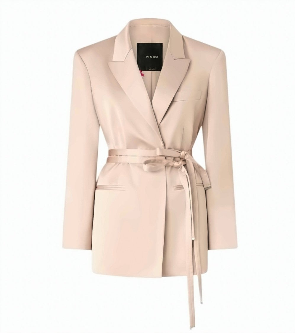 Pinko Rapa Satin Belted Blazer Jacket