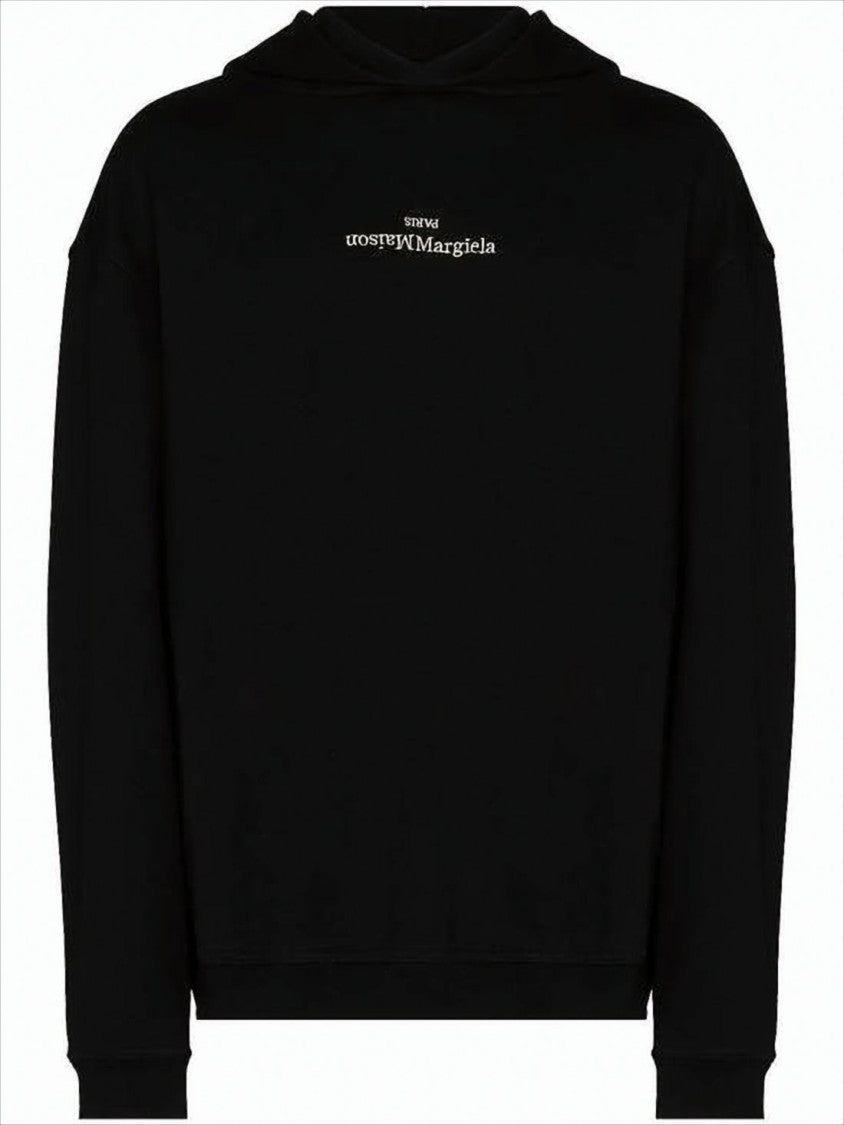 Maison Margiela Black Relaxed-Fit Hoodie With Minimalist Design