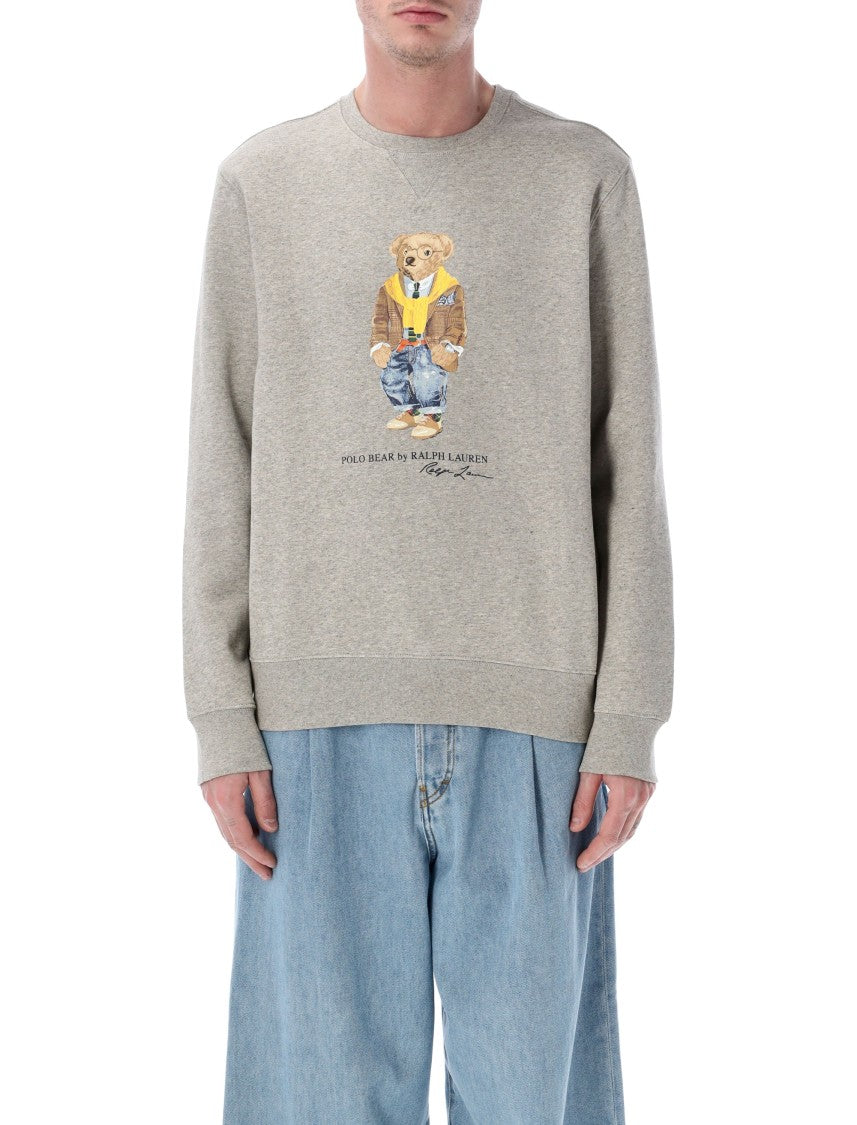 Polo Ralph Lauren Andover Grey Polo Bear Sweatshirt With Classic Crew Neckline