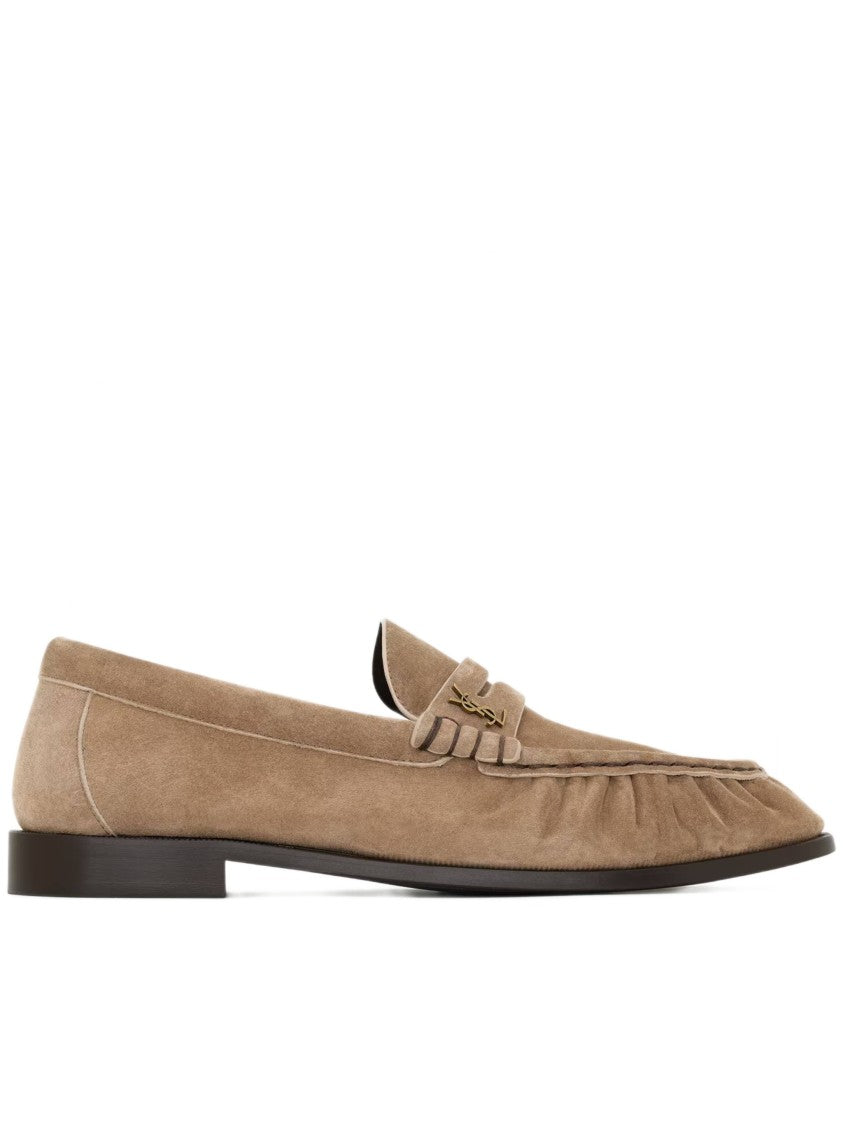 Saint Laurent Le Loafer 15 Ruched Suede Loafers