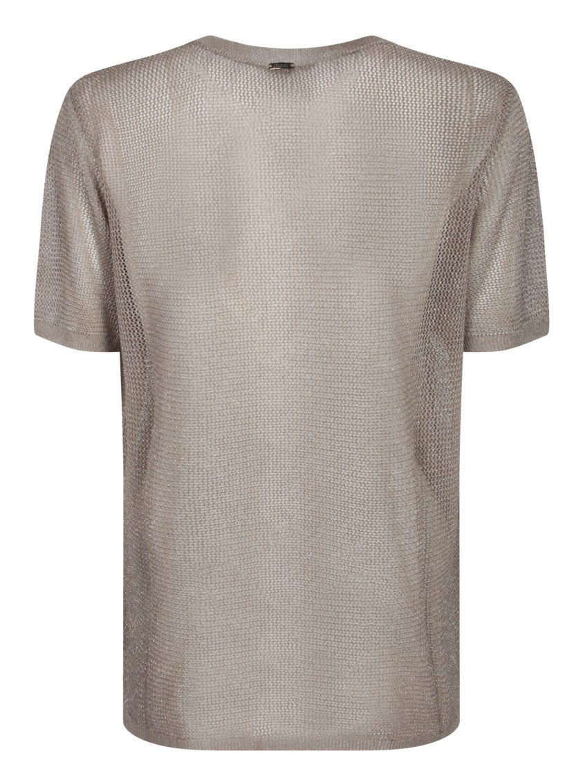 Herno Knit Pullover Sweater With Shiny Lurex Fabric