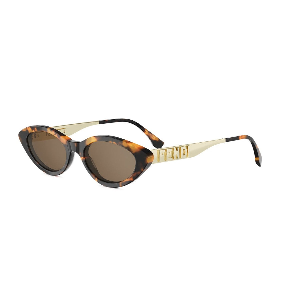 Fendi Havana Fendigraphy Acetate Oval Sunglasses