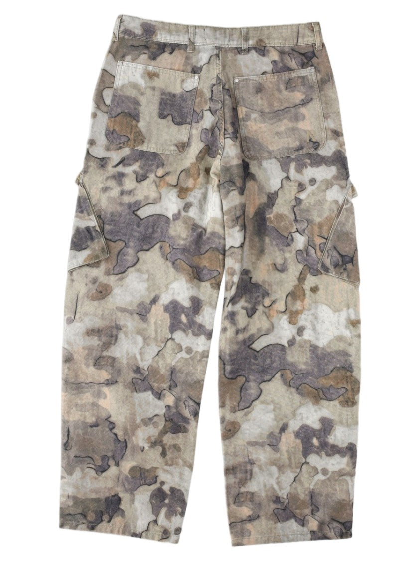 Represent Military Green Loose-Fit Cargo Cotton Pants