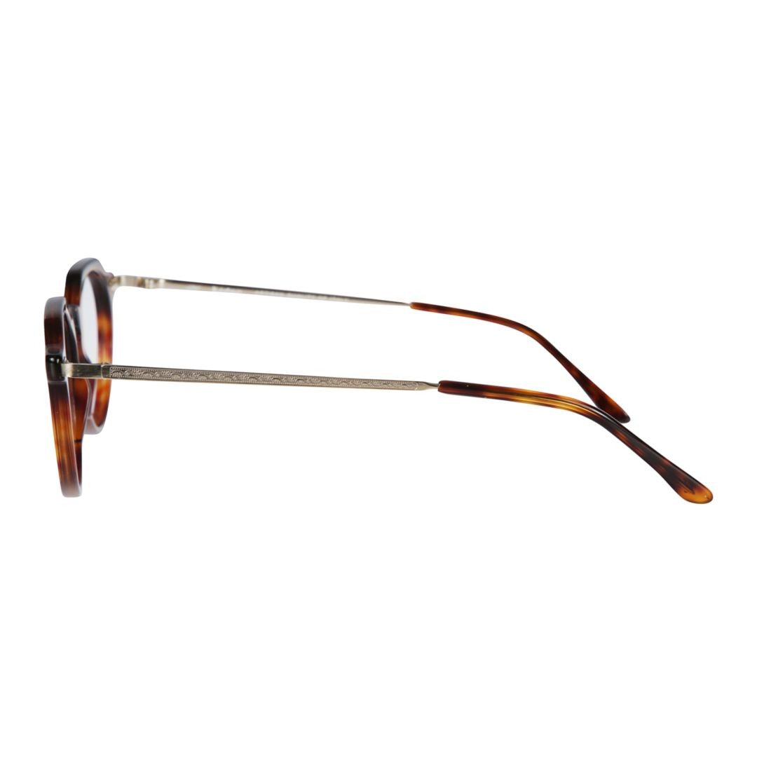 Kador Rayan Tortoiseshell-Patterned Round Frame Eyeglasses With Metallic Temples