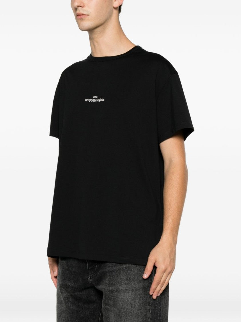 Maison Margiela White Short-Sleeve Upside-Down Logo T-Shirt