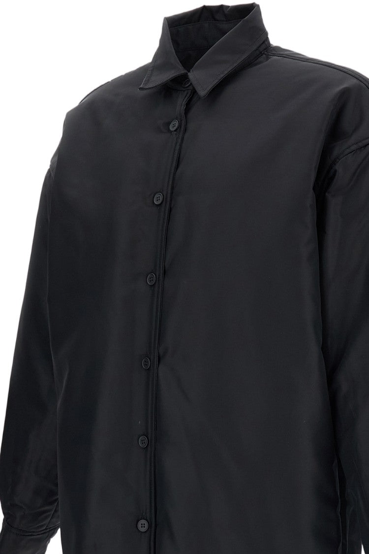 Mm6 By Maison Margiela Black Grey Cotton-Wool Reversible Overshirt