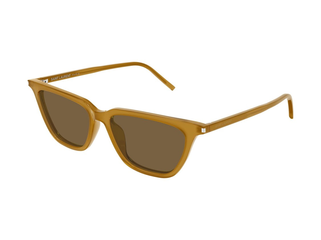 Saint Laurent Sl 889 Sulpice Thin Angular Amber Sunglasses