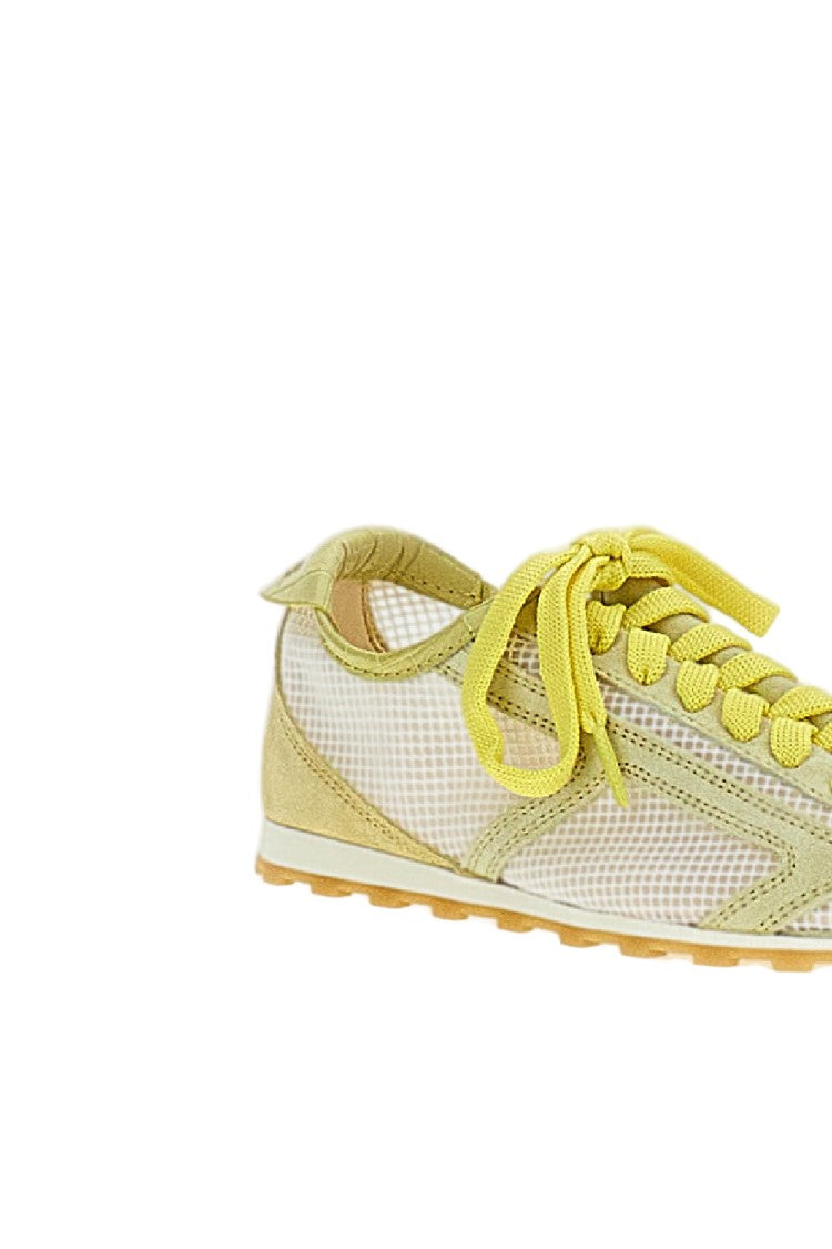 Jacquemus Yellow Les Tennis Mesh Leather Sneakers