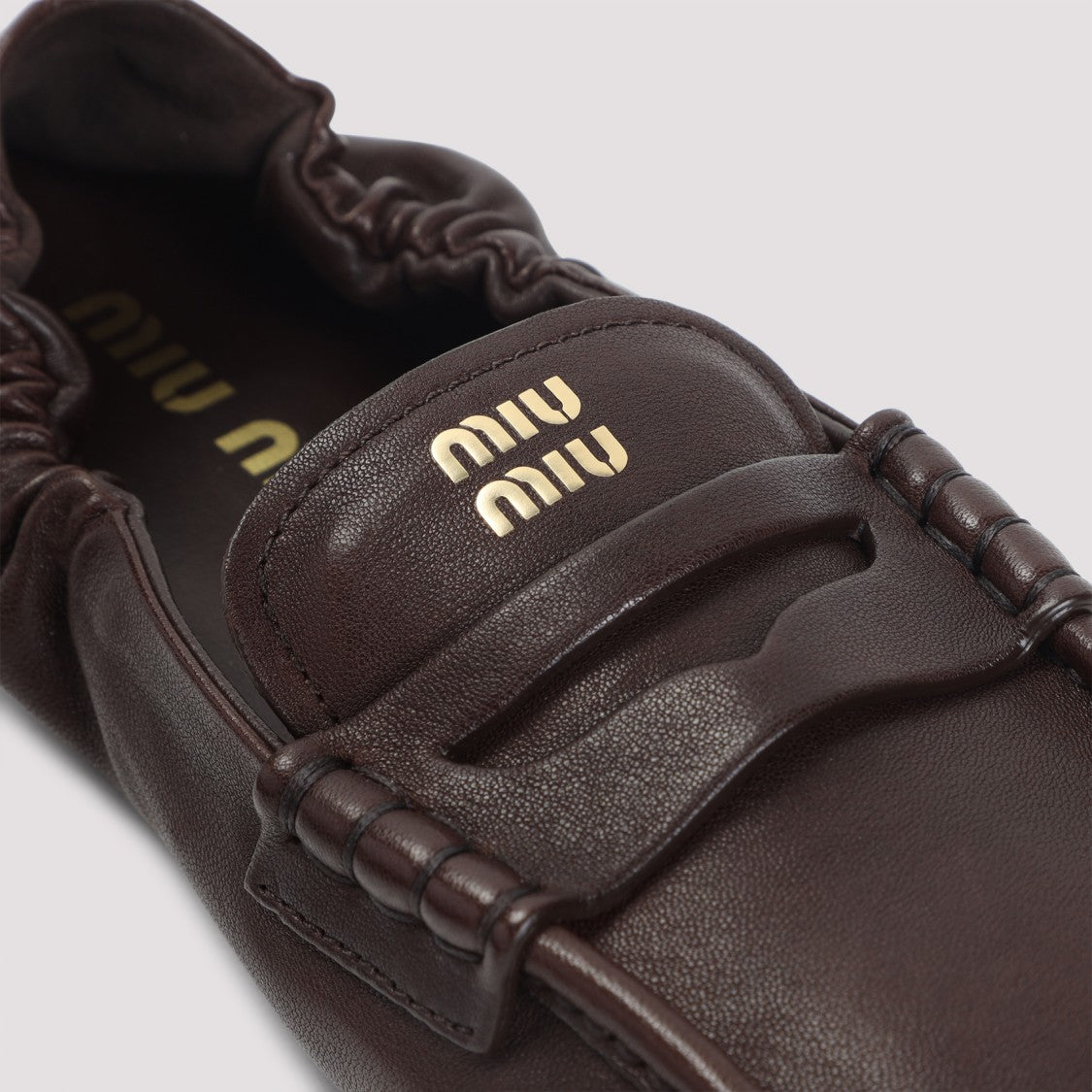 Miu Miu Brown Lamb Leather Loafers