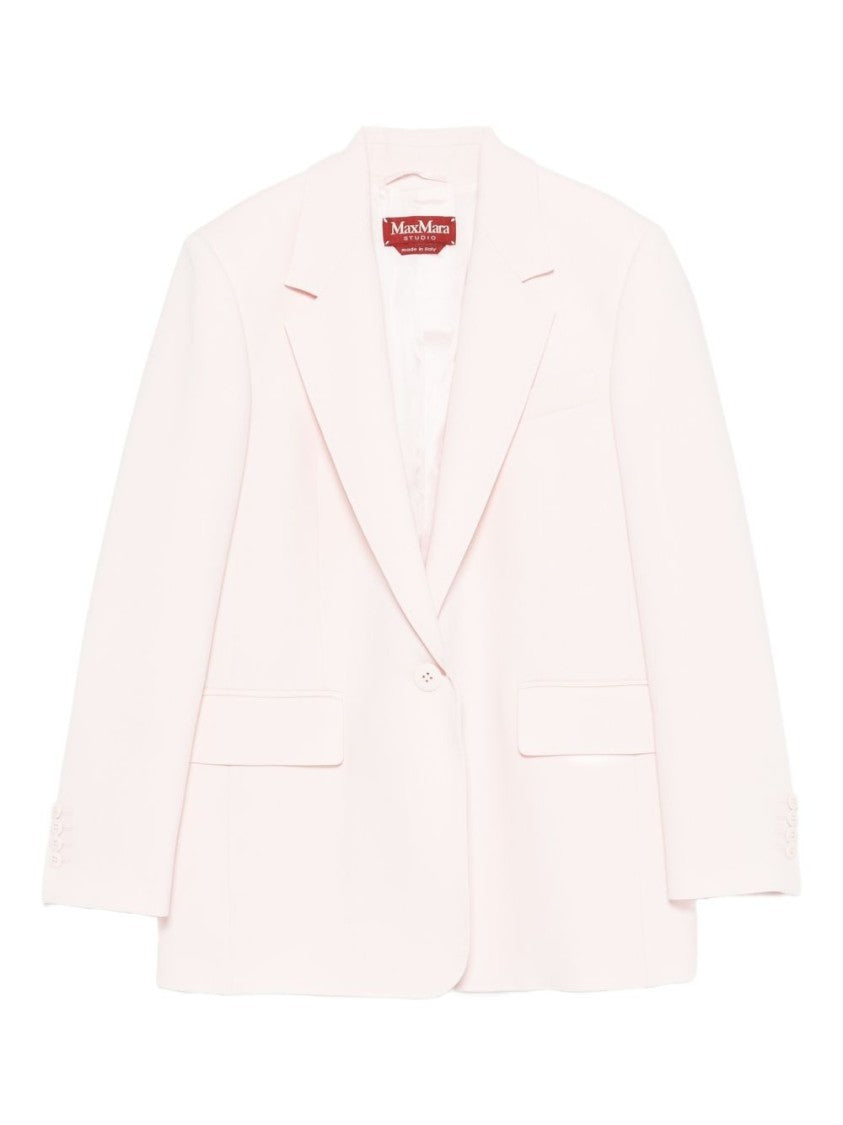 Max Mara Elongated Fit Pink Jacket With Lapel Collar