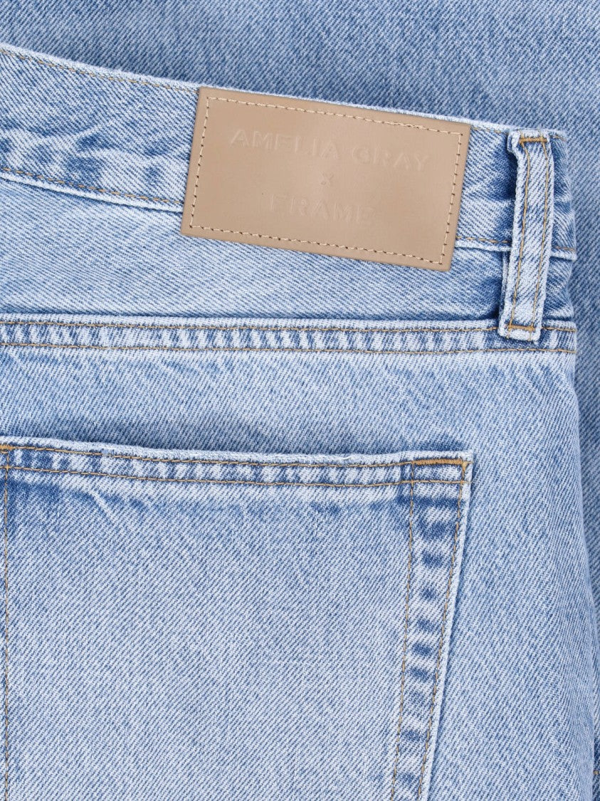 Frame Light Blue Cotton Denim The Gray Jeans