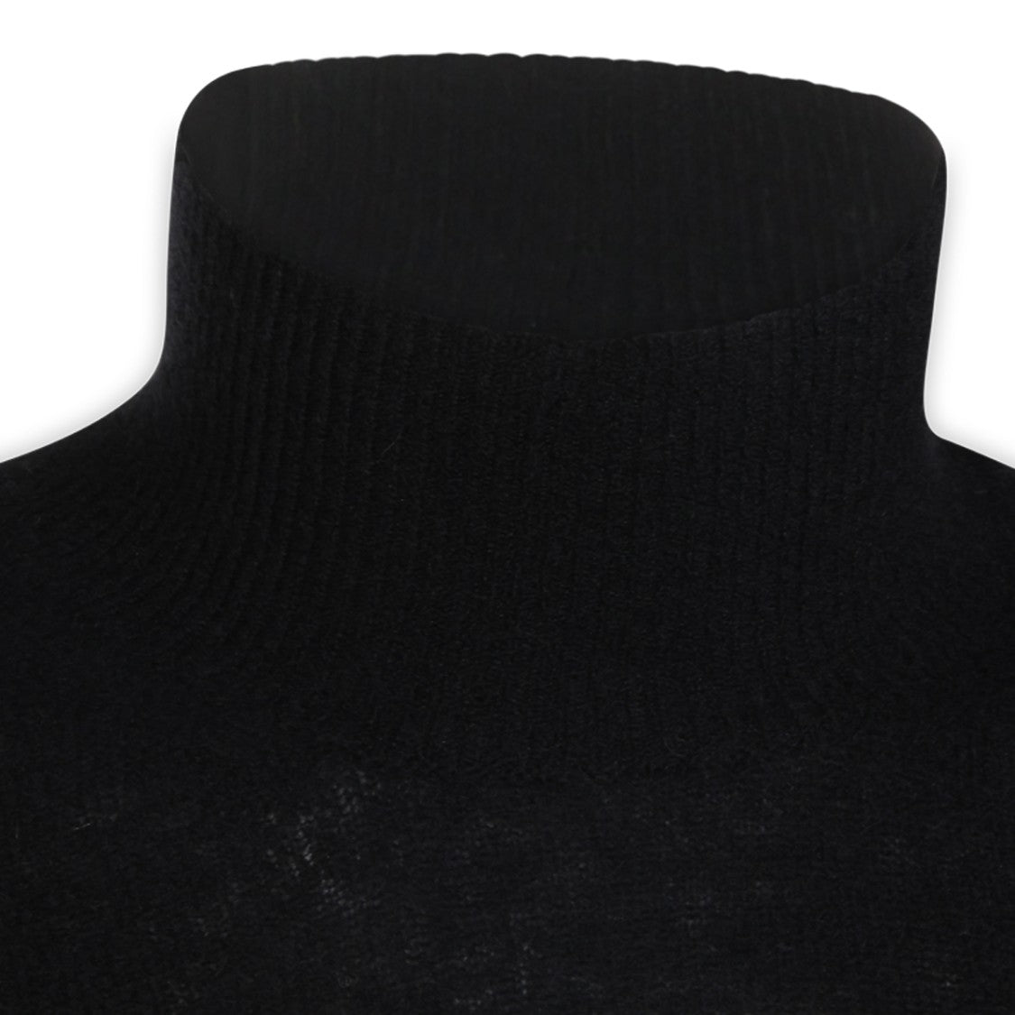 Altea High Ribbed Collar Black Wool Sweater