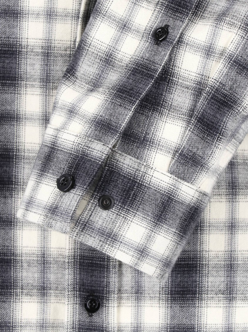 Balenciaga Black White Cotton Flannel Check Shirt