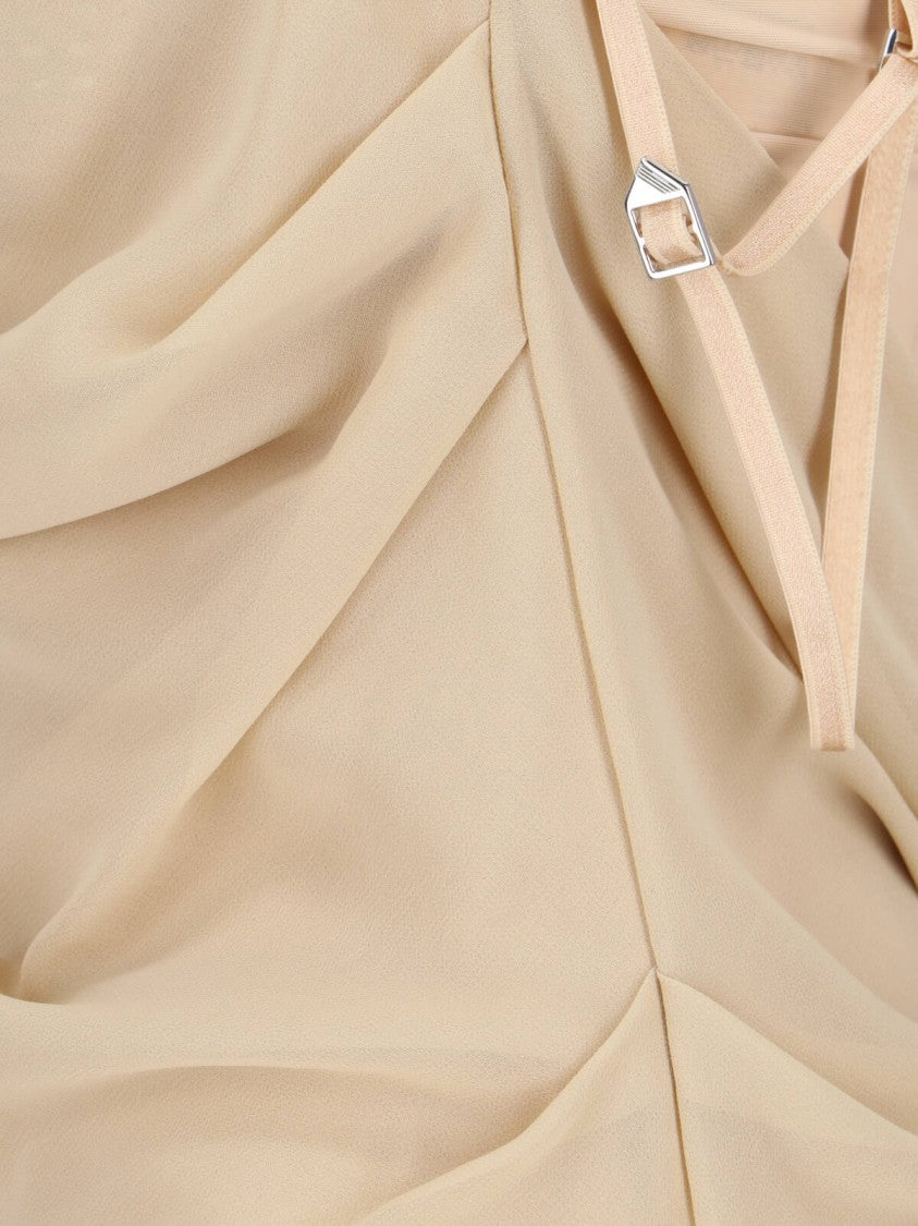 The Attico Strass Midi Dress – Beige