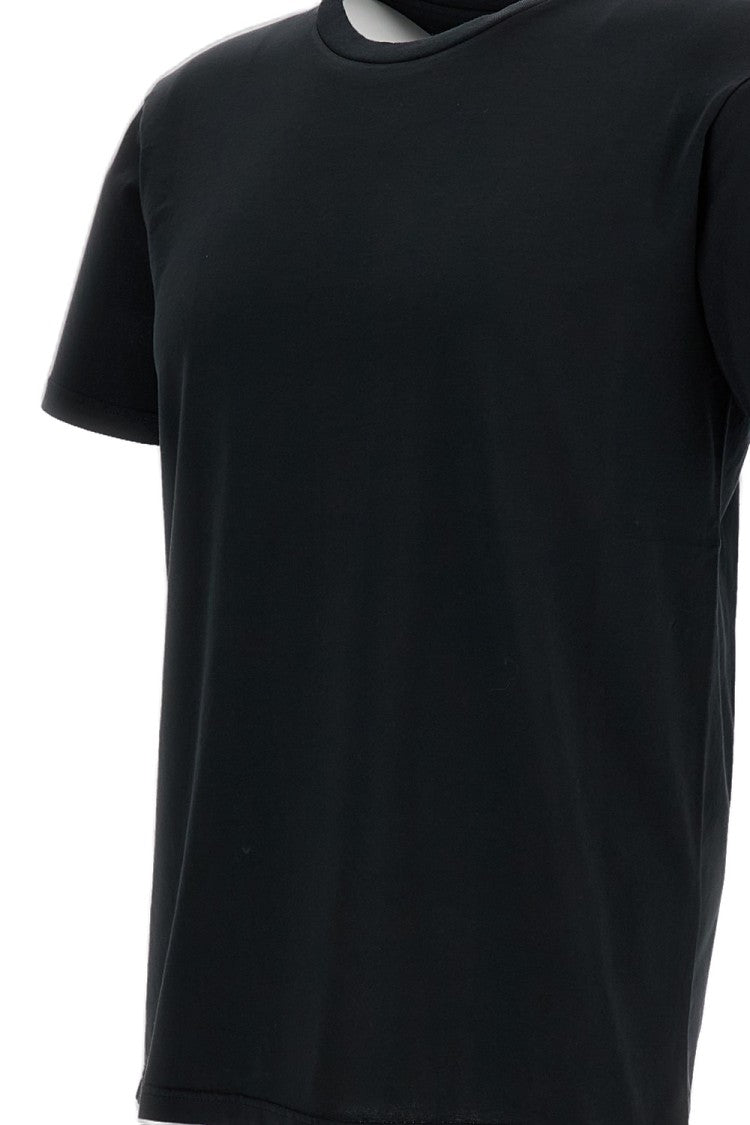 Rier Black Fitted Cotton T-Shirt