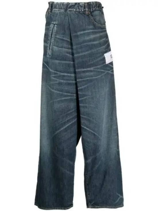 Maison Mihara Yasuhiro Relaxed Wide-Leg Denim Pants With Distinctive Patch