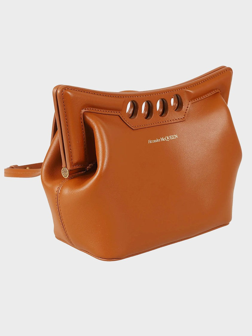 Alexander Mcqueen Structured Leather Handbag With Decorative Cutouts