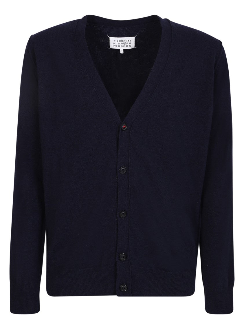 Maison Margiela Blue Cashmere V-Neck Cardigan