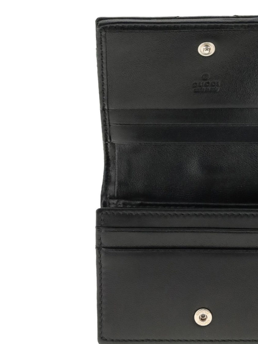 Gucci Black Chevron-Quilted Lamb Leather Wallet