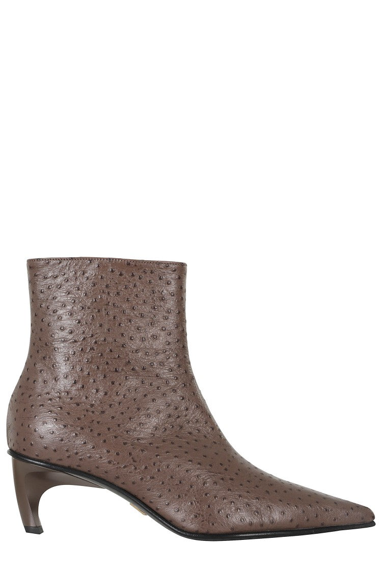 Giampaolo Viozzi Creed Textured Pointed Toe Sheepskin Ankle Boots