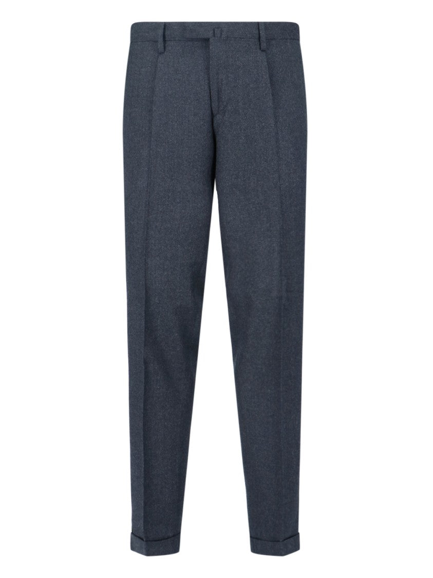 Briglia Medium-Waisted Gray Trousers With Tailored Fit And Pleats