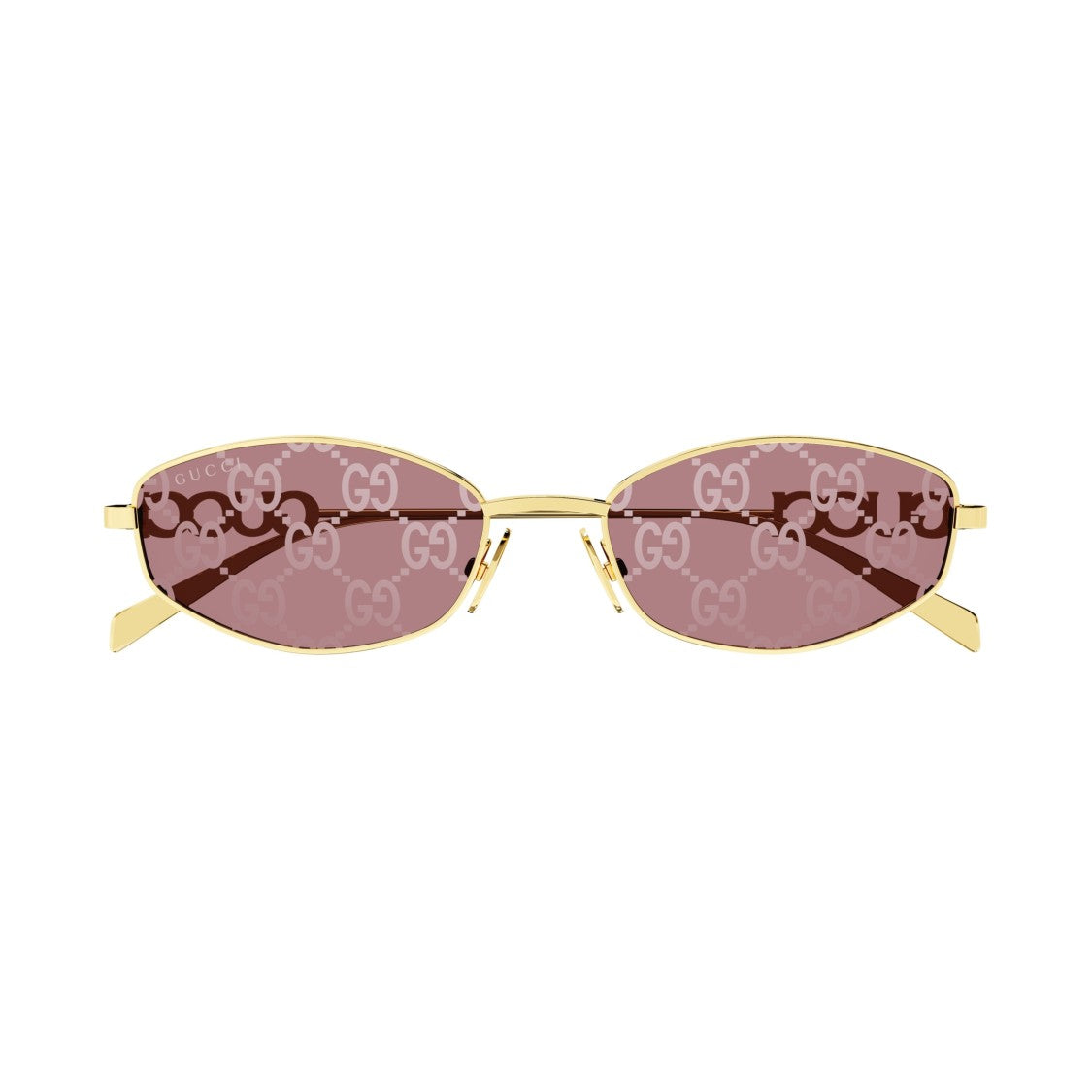Gucci Narrow Rectangular Frame Sunglasses With Logo Detail