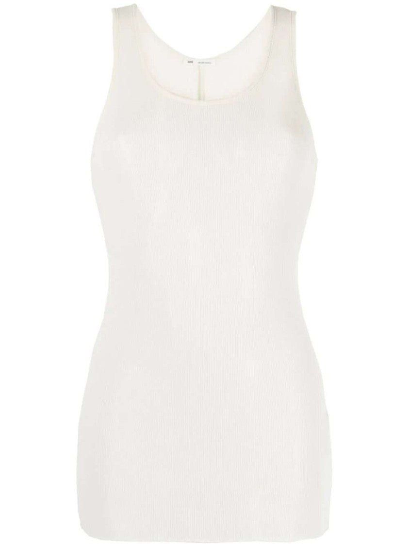 Ami Ivory White Scoop-Neck Sleeveless Tank Top