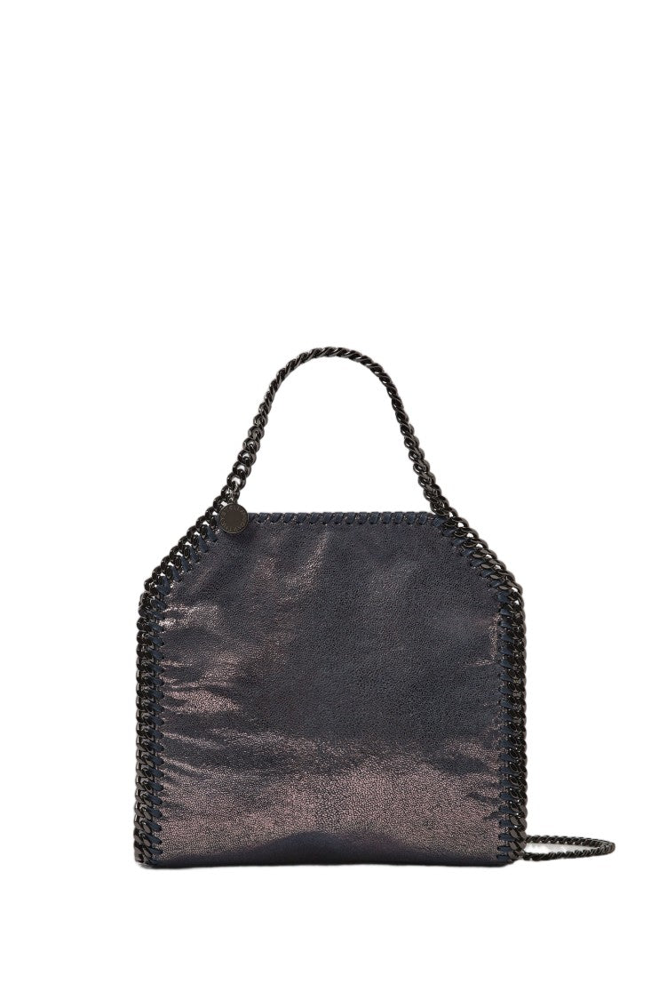 Stella Mccartney Blue Falabella Mini Eco Shiny Dotted Chamois Tote Bag