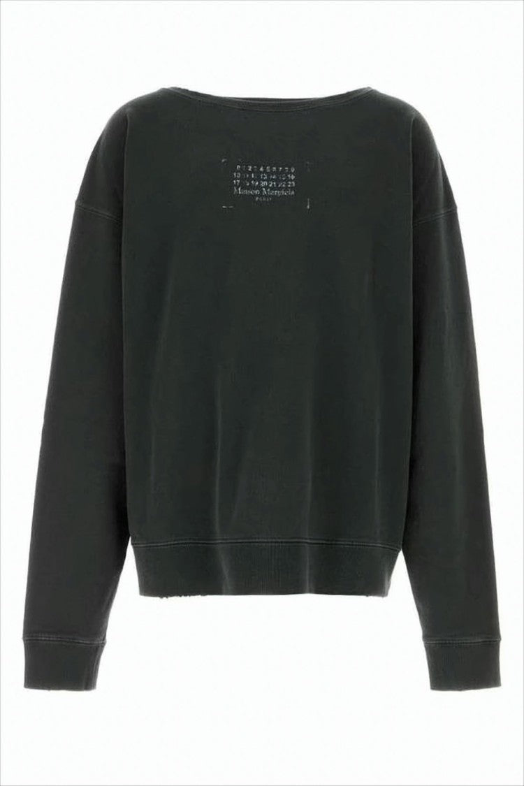 Maison Margiela Relaxed Fit Long-Sleeve Black Shirt With Ribbed Details