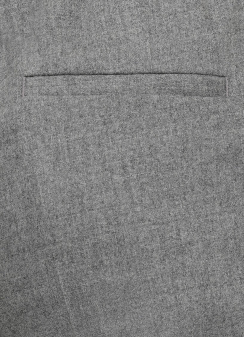 Peserico Straight-Leg Grey Pants With Elastic Waistband And Faux Pockets