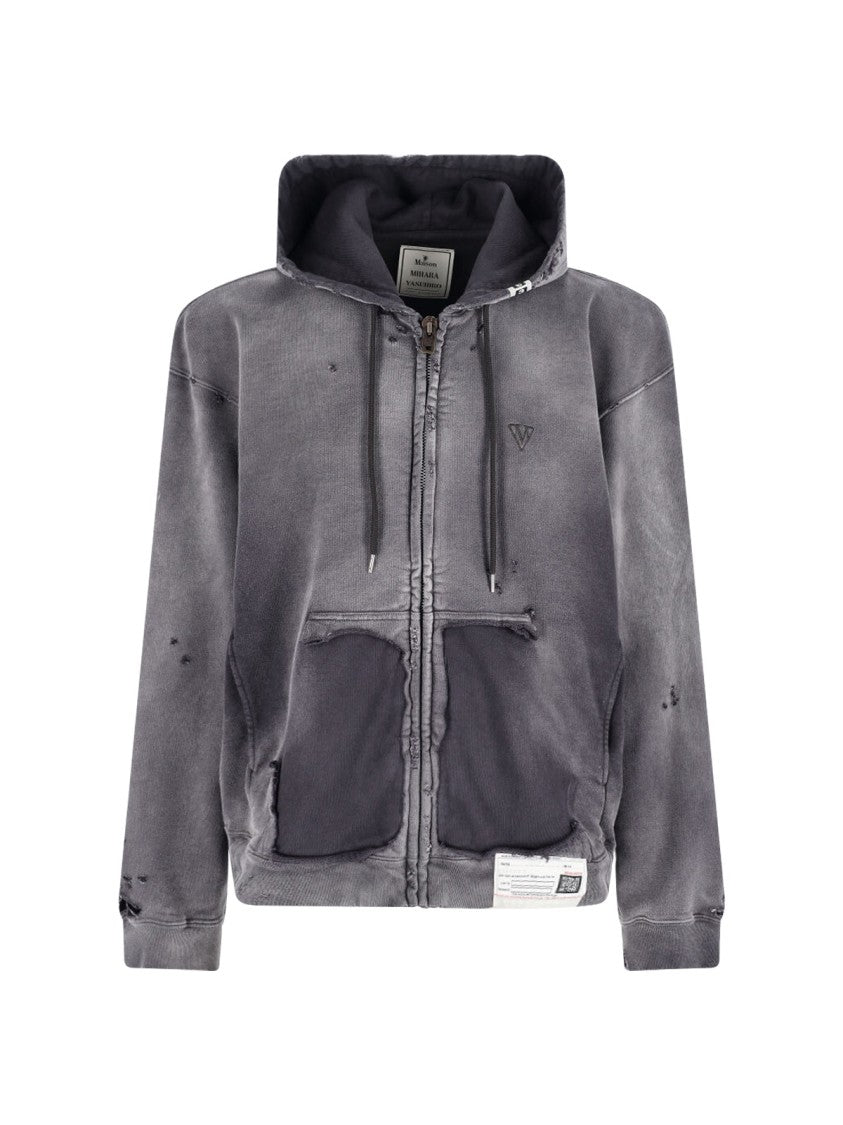 Maison Mihara Yasuhiro "Usured" Zip Sweatshirt – Black