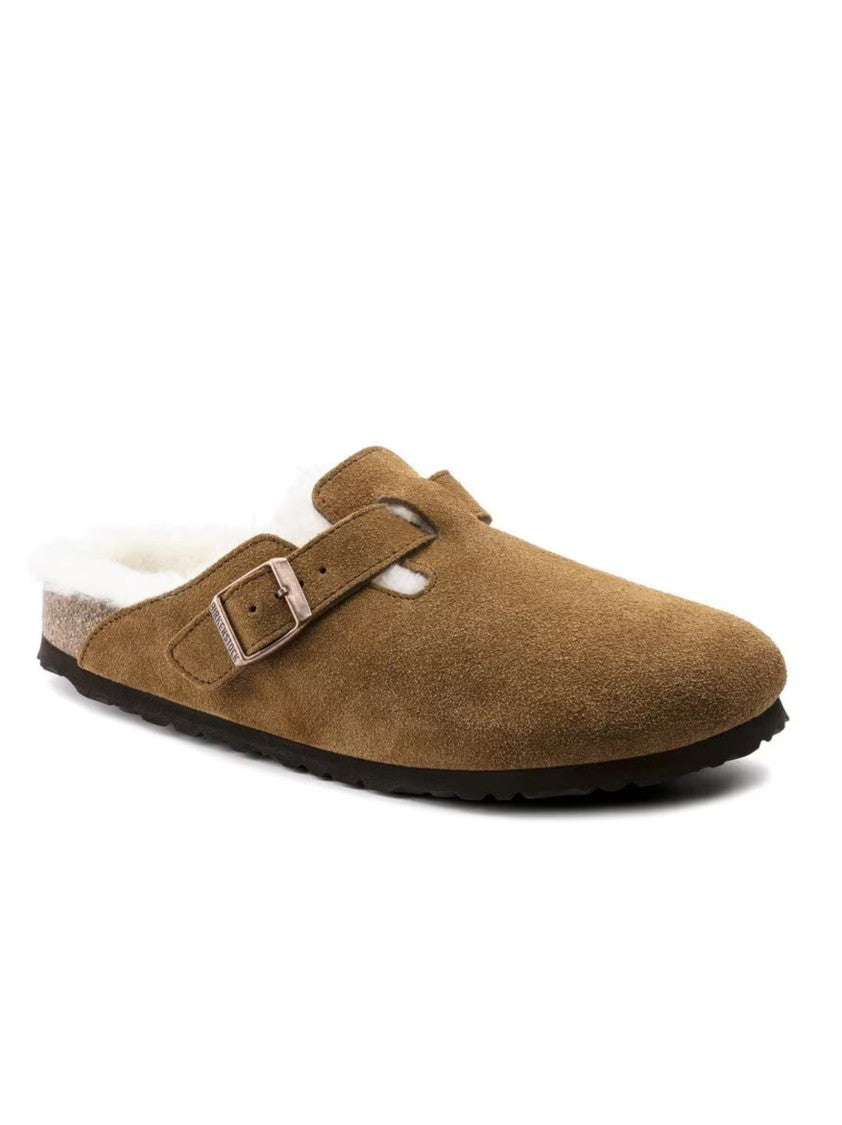 Birkenstock Boston Suede Shearling Sandals
