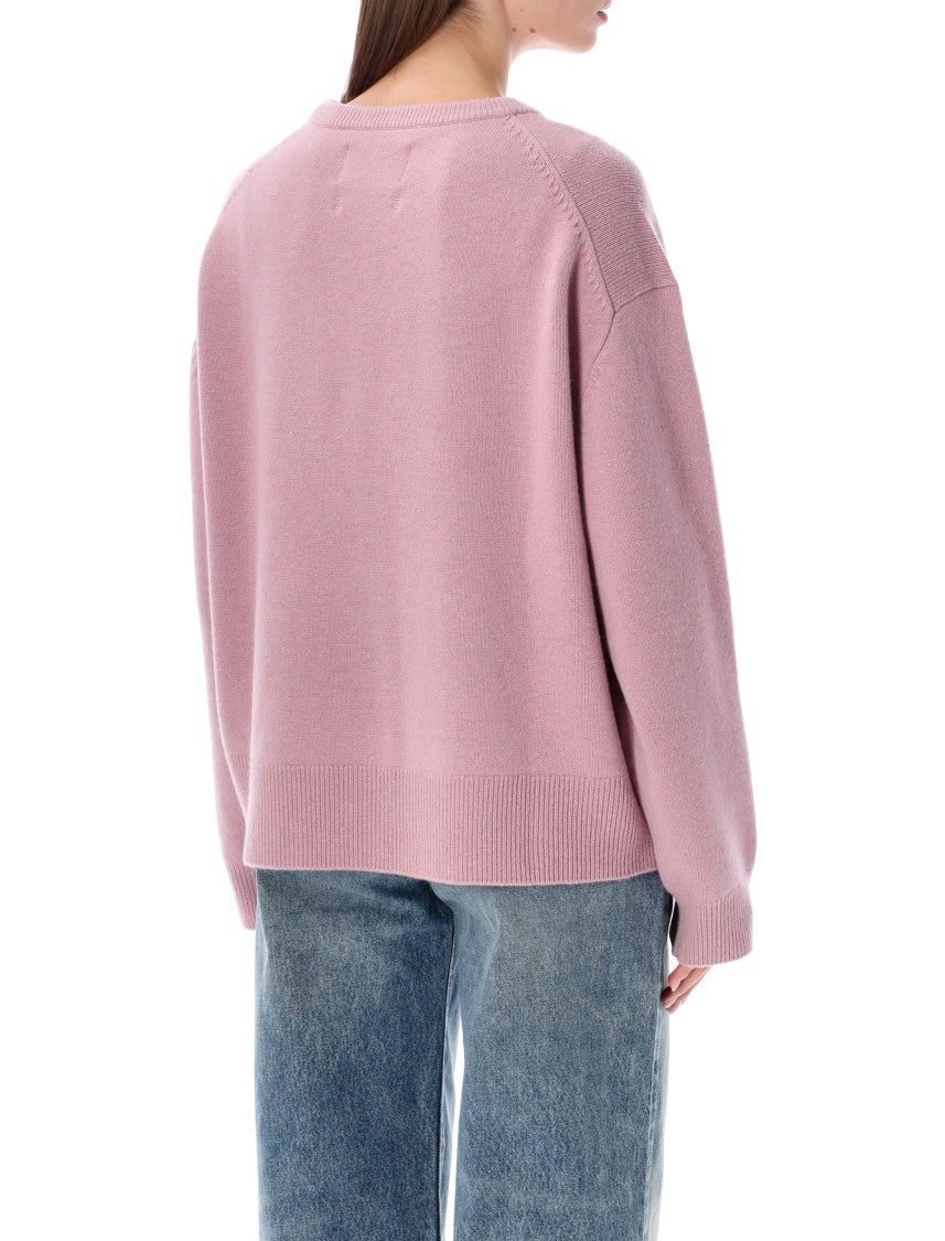 Extreme Cashmere Pink Mike Crewnwck Ribbed Crewneck Sweater