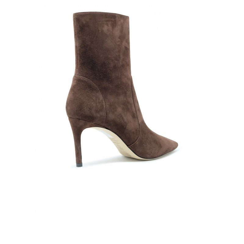 Stuart Weitzman Sj970 Walnut Suede 75 Power Zip Bootie