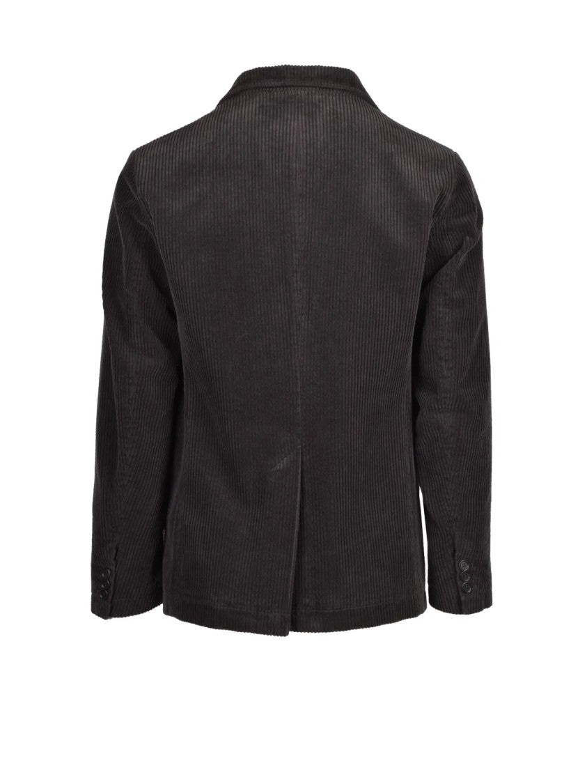 Aspesi Rich Cotton Velvet Blazer With Notch Lapel And Tailored Fit